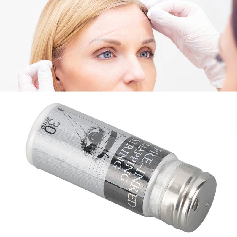 Pre Inked Brow Mapping String Allergy Free Bottle Storage Eyebrow Marking Line for Semi Permanent Makeup 98ft 10ml White Ink - Image 3