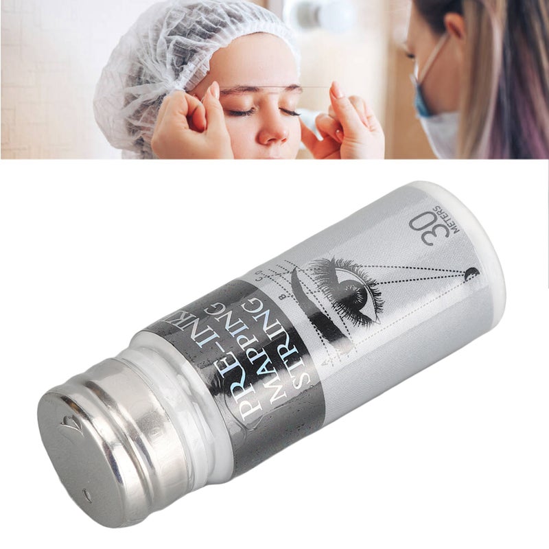 Pre Inked Brow Mapping String Allergy Free Bottle Storage Eyebrow Marking Line for Semi Permanent Makeup 98ft 10ml White Ink - Image 2