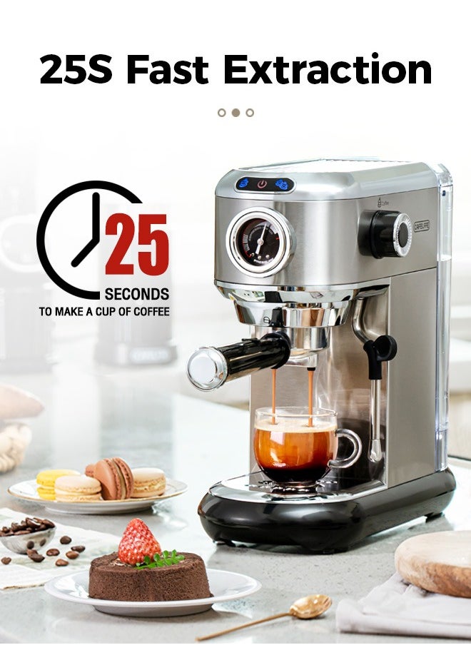 Espresso Machine Hot Cold Extraction 19Bar Coffee Machine For Espresso Powder And ESE Pods 1450W 1.1L