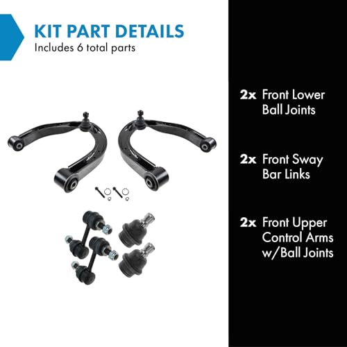 TRQ Front Suspension Kit Ball Joint Control Arm with Ball Joint Sway Bar Stabilizer Link Compatible with 2004-2010 INFINITI QX56 2005-2015 Nissan Armada 2004 Pathfinder Armada 2004-2015 TITAN - Image 2