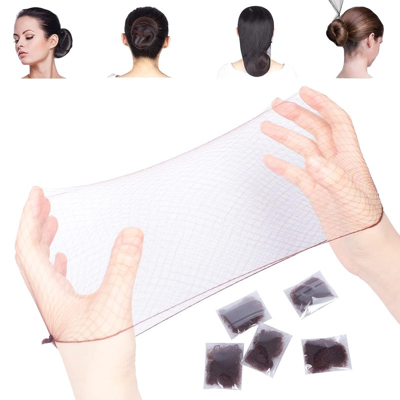 WeKen 30 Pcs Hair Net Dark Brown 22 Inches Invisible Breathable Stretchable Light Weight and Reusable for Women Food Service Sleeping Ballet Bun Wig Work and More