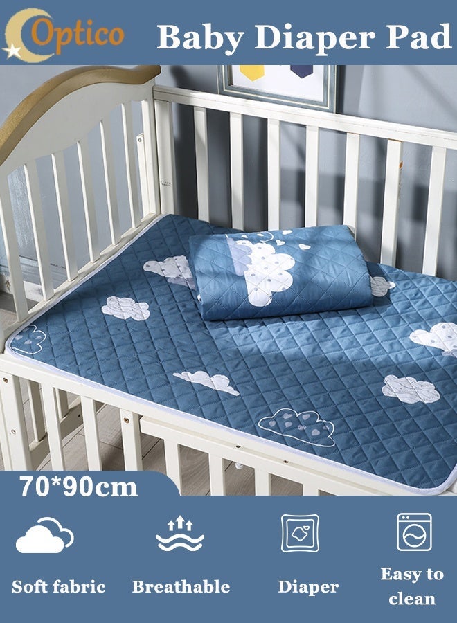 Optico Baby Waterproof Bed Pad Baby Changing Mat Washable Mattress Pad Reusable Underpads Bed Wetting Incontinence Cover Soft Cotton Baby Diaper Changing Pad Kids Toddler Potty Training Pads Baby Wateproof Pad Mat Reusable Underpads for Baby Toddler Children and Adults - Image 1