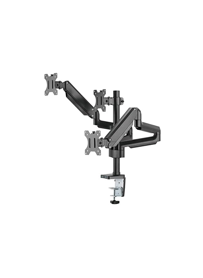 Zaboon Minds Triple 17 Inches-32 Inches Monitor Arm Aluminum Desk Mount Fits Three Monitor Full Motion AdjUStable With USb 3.0- Vesa/C-Clamp/Grommet/Cable Management  - Image 4