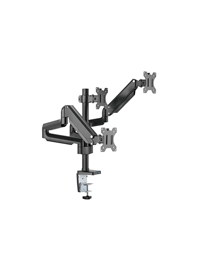 Zaboon Minds Triple 17 Inches-32 Inches Monitor Arm Aluminum Desk Mount Fits Three Monitor Full Motion AdjUStable With USb 3.0- Vesa/C-Clamp/Grommet/Cable Management  - Image 3