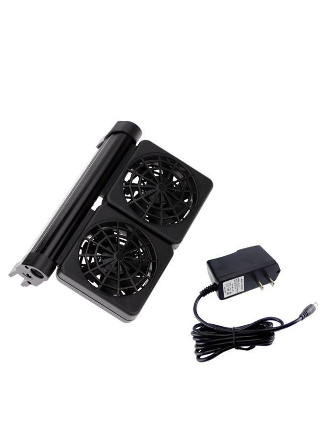 Adjustable 2 Level Aquarium Cooling Fan Black