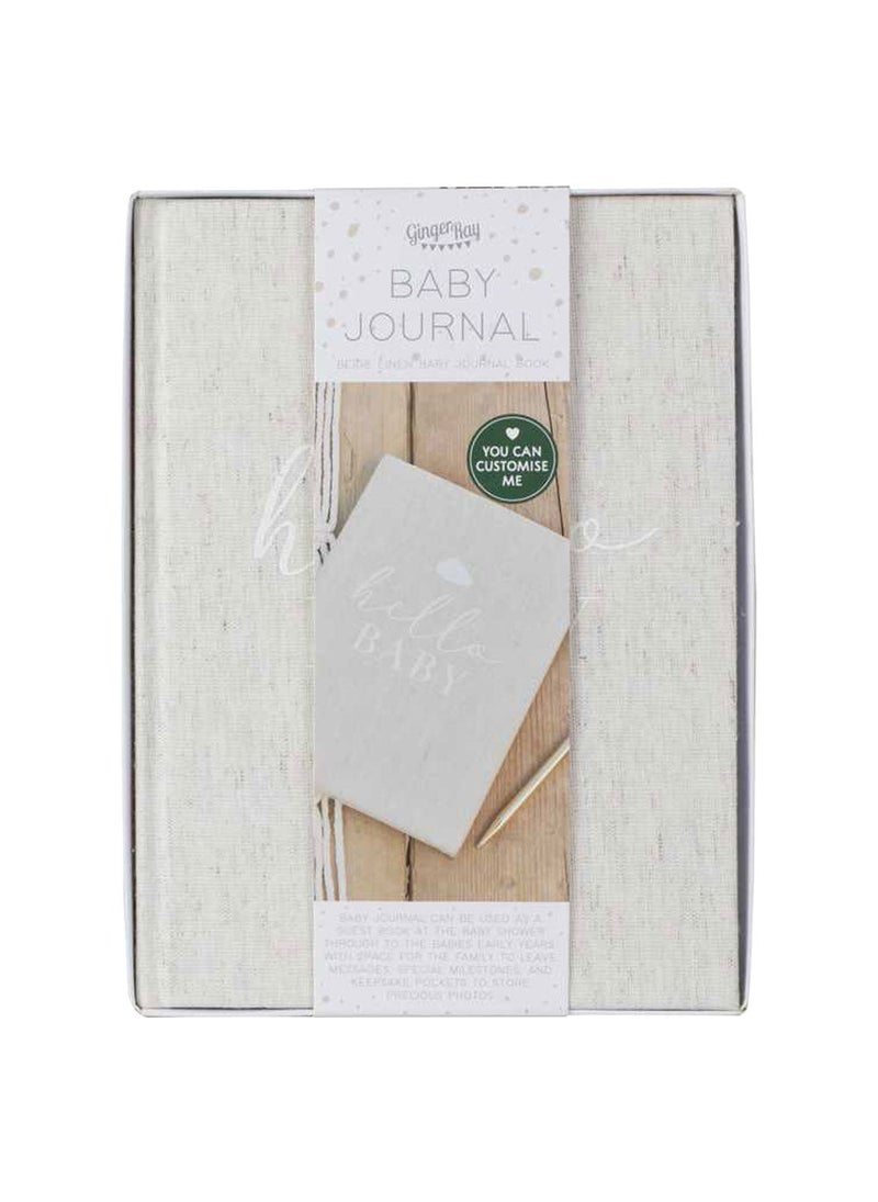 Ginger Ray Hello Baby Guest Book Gray Cardboard 23cm - Image 4