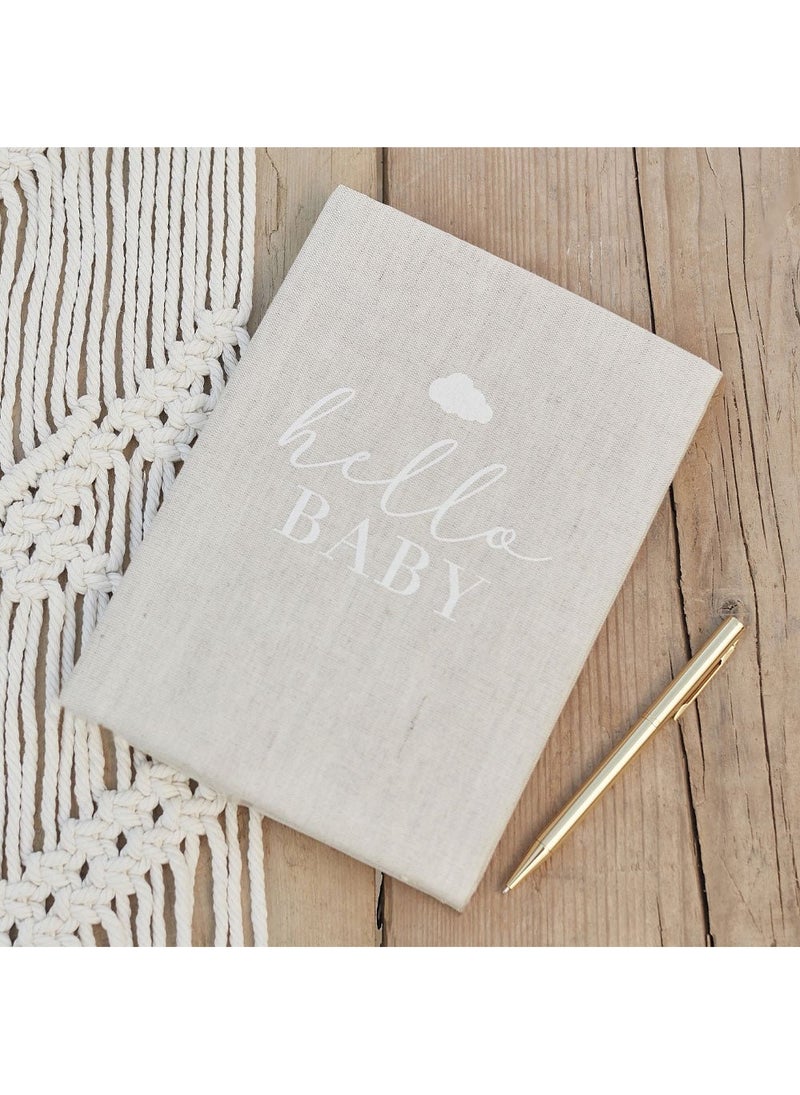 Ginger Ray Hello Baby Guest Book Gray Cardboard 23cm - Image 3