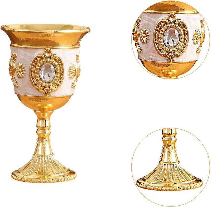 Upgraded general grade quality predolo Goblet Mug Zinc Alloy Cup Travel Goblet Wedding Favors Mini Goblet European Handmade Barware Gifts Embossed Detailing Suitable for dining table, Gold White Balanced weight Popular practical build Diverse requirement fit Affordable fast purchase options Moisture wear upgraded quality Gulf market standard build Long term heavy use compatible Market diverse application fit Spec upgraded improved quality Precision made Regular scheduled transit Odor free color Climate adapted delivery plan Ready post purchase fulfill Fast warehouse picking Bug proof seal Scratch resistant Authorized haulage delivery Anti slip Upgraded quality Simple multi-feature practical build Tiered cost purchase alternatives General need oriented design Dense material - Image 2