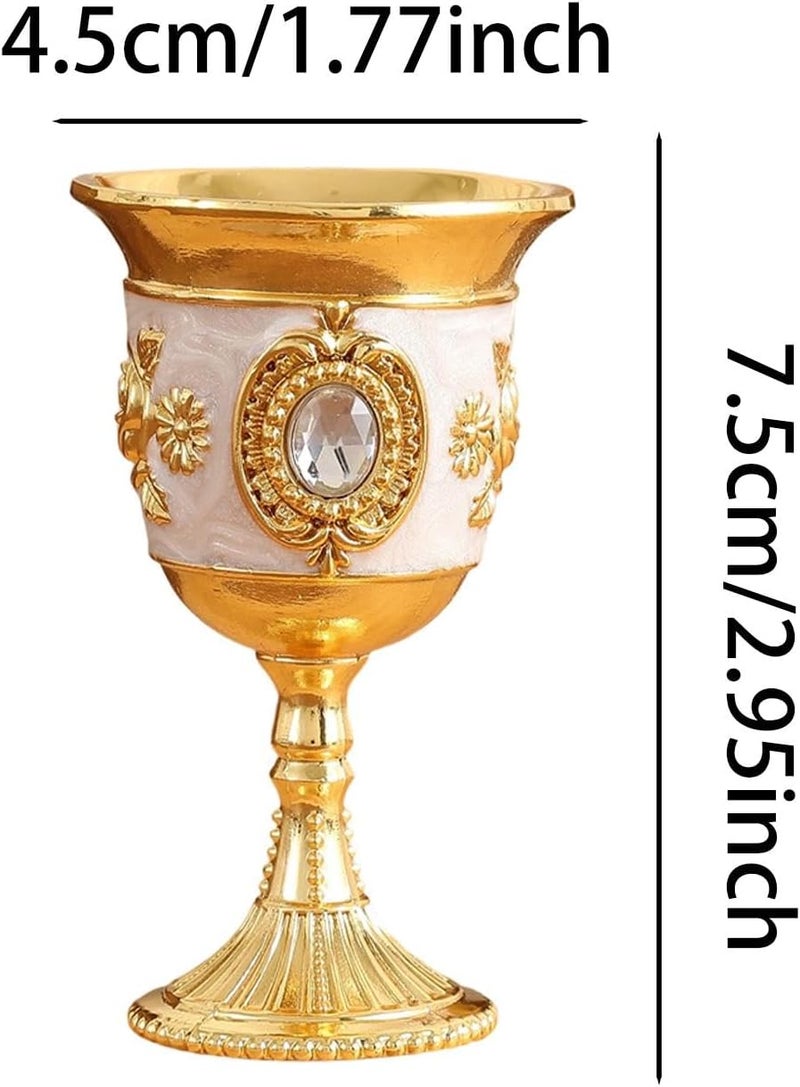Upgraded general grade quality predolo Goblet Mug Zinc Alloy Cup Travel Goblet Wedding Favors Mini Goblet European Handmade Barware Gifts Embossed Detailing Suitable for dining table, Gold White Balanced weight Popular practical build Diverse requirement fit Affordable fast purchase options Moisture wear upgraded quality Gulf market standard build Long term heavy use compatible Market diverse application fit Spec upgraded improved quality Precision made Regular scheduled transit Odor free color Climate adapted delivery plan Ready post purchase fulfill Fast warehouse picking Bug proof seal Scratch resistant Authorized haulage delivery Anti slip Upgraded quality Simple multi-feature practical build Tiered cost purchase alternatives General need oriented design Dense material - Image 3