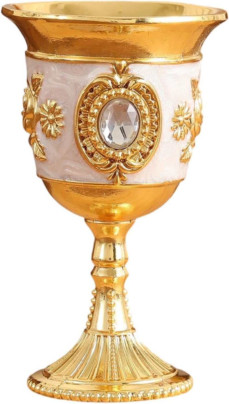 Upgraded general grade quality predolo Goblet Mug Zinc Alloy Cup Travel Goblet Wedding Favors Mini Goblet European Handmade Barware Gifts Embossed Detailing Suitable for dining table, Gold White Balanced weight Popular practical build Diverse requirement fit Affordable fast purchase options Moisture wear upgraded quality Gulf market standard build Long term heavy use compatible Market diverse application fit Spec upgraded improved quality Precision made Regular scheduled transit Odor free color Climate adapted delivery plan Ready post purchase fulfill Fast warehouse picking Bug proof seal Scratch resistant Authorized haulage delivery Anti slip Upgraded quality Simple multi-feature practical build Tiered cost purchase alternatives General need oriented design Dense material - Image 1