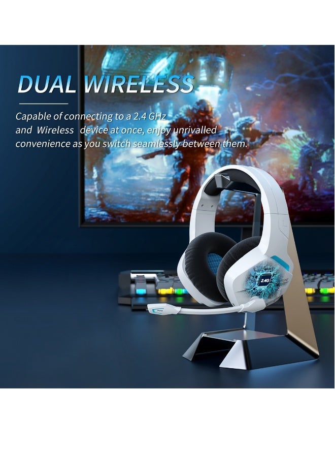 Wireless Gaming Headset with Noise Cancelling Microphone for PC PS4 PS5, 2.4G Headset with Mic for Laptop Computer - Image 2