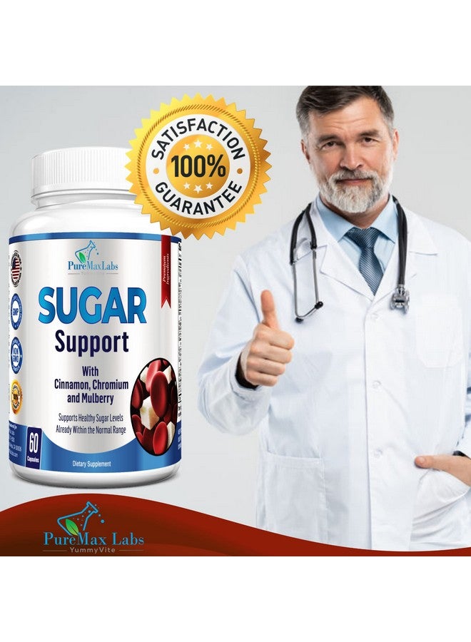YUMMYVITE Sugar Support Supplement With Cinnamon Chromium Mulberry Alpha Lipoic Acid 20 Herbs  Vitamins Nongmo 60 Capsules - Image 4
