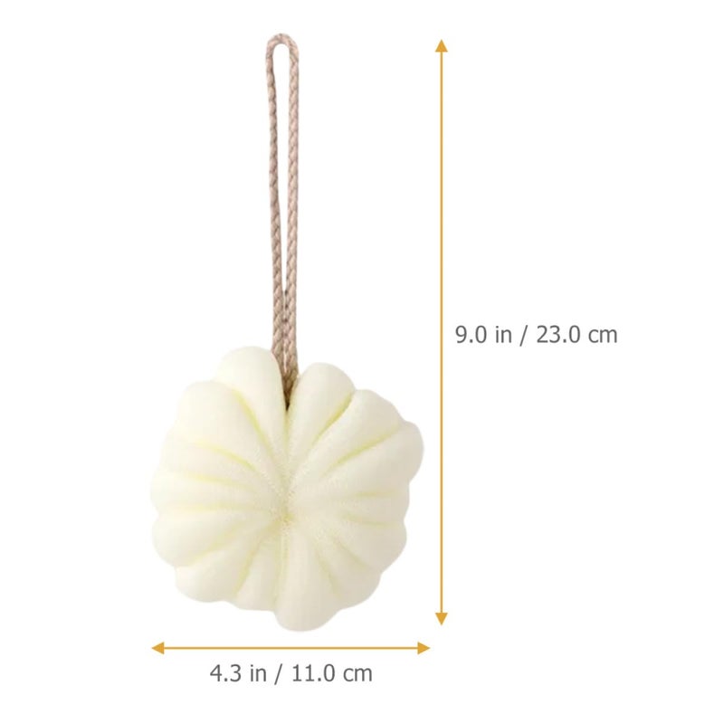 Exfoliating Bath Sponge Set 3 Pack Body Scrubber Loofah Mesh Green Beige Yellow - Image 3