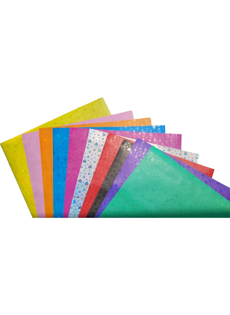 CMK A4 10 Colors Rainbow Heart Craft Paper 10 Pack  - Image 2