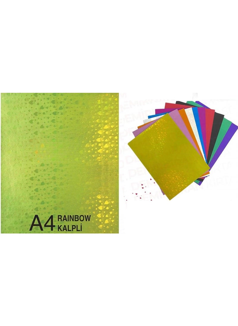 CMK A4 10 Colors Rainbow Heart Craft Paper 10 Pack  - Image 1