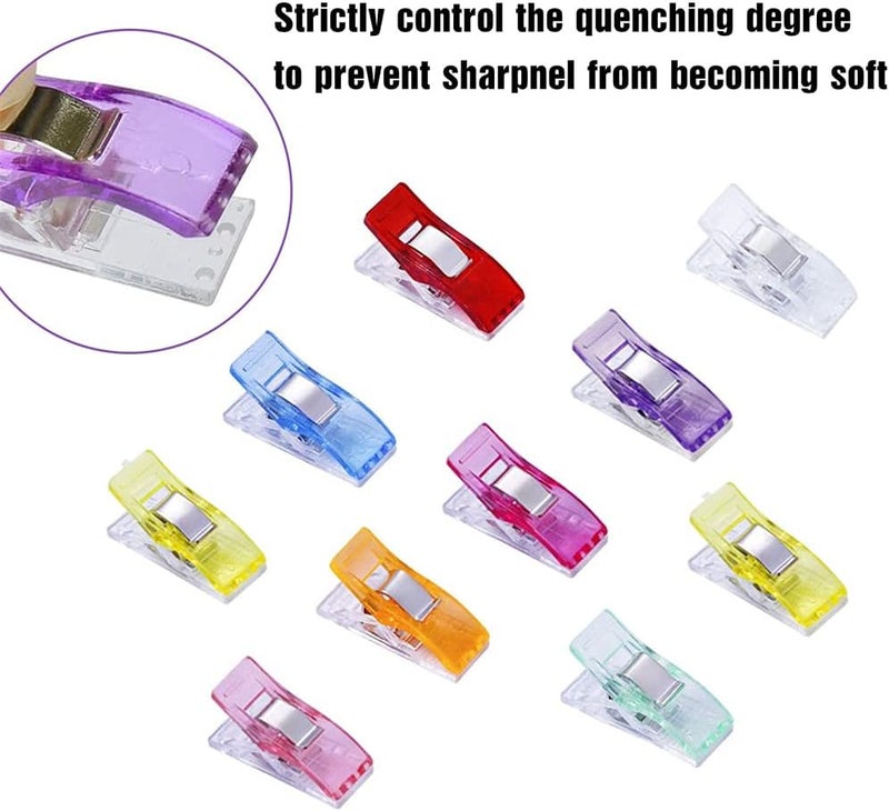 Zikra 100 Pcs Multipurpose Sewing Clips, Premium Quilting Clips, Assorted Random Colors Sewing Fabric Clips for Sewing Supplies Quilting Accessories Crafting Tools - Image 2