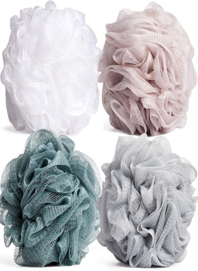 Aliza Loofah Sponge - Pack of 4 Shower Puffs - Eco-friendly Body Scrubber Unisex - Mix Color Loofah Sponge - - Image 1