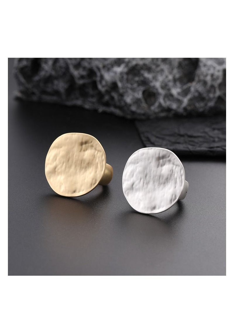 Versatile European and American Exaggerated Brushed Ring Gold And Silver