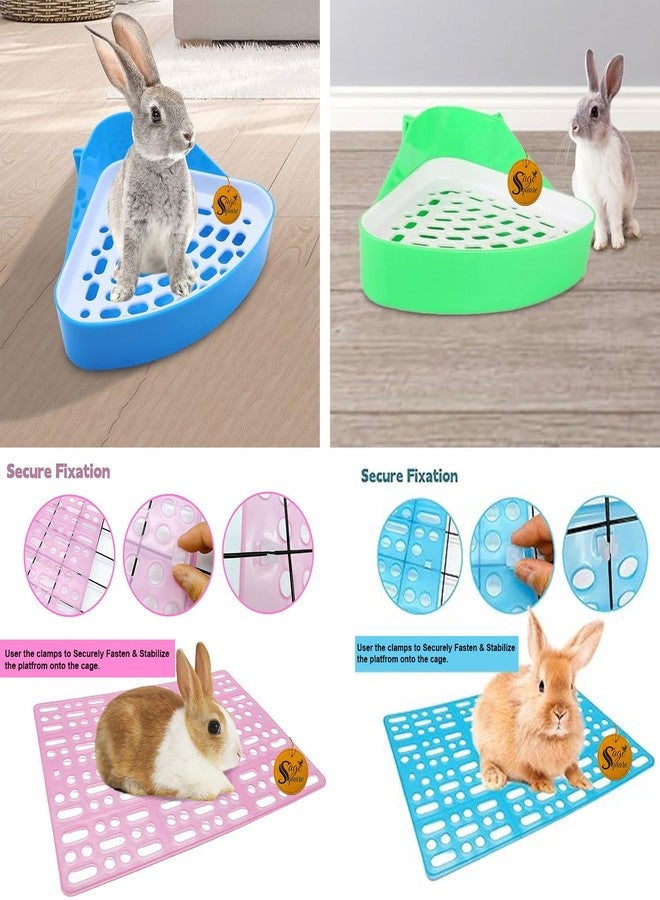 Sage Square Rabbit Litter Tray & Floor Mat Combo - Easy-to-Clean and Hygienic Set for Small Pets, Includes Durable Litter Tray with Secure Base & Non-Slip Mat to Keep Your Rabbit’s Habitat Clean - Image 5