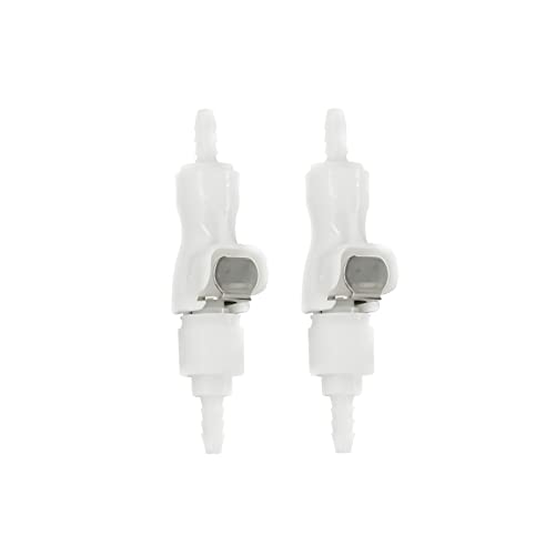 BBTUS 2Pcs 1/8" 3/16" 1/4" 1/8" 90 Degree Elbow Plastic Tube in-line Hose Quick Connector Disconnect Barb insert Fittings Shut-Off Valved in Quick Release Coupling (2 Male+ 2 Female) (1/8") - Image 1