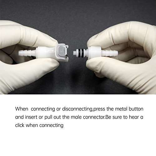 BBTUS 2Pcs 1/8" 3/16" 1/4" 1/8" 90 Degree Elbow Plastic Tube in-line Hose Quick Connector Disconnect Barb insert Fittings Shut-Off Valved in Quick Release Coupling (2 Male+ 2 Female) (1/8") - Image 5