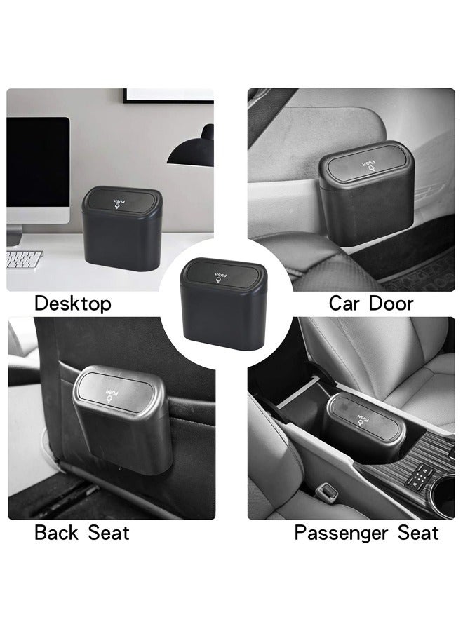 بوش 2PCS السيارة سلة القمامة مع الغطاء ، ميني السيارات سلة القمامة منظم ، السيارات تخزين حاوية سلة للسيارات ، المنزل ، المكتب - Image 5