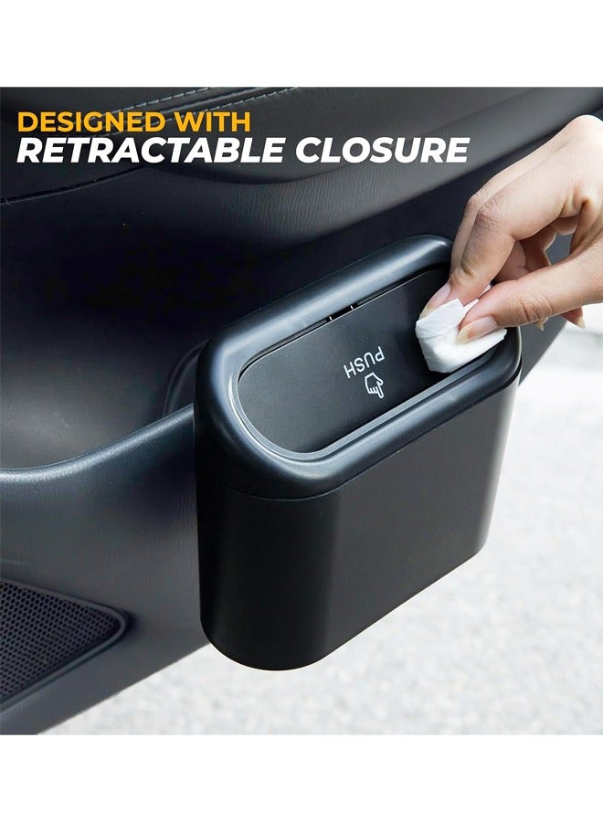 بوش 2PCS السيارة سلة القمامة مع الغطاء ، ميني السيارات سلة القمامة منظم ، السيارات تخزين حاوية سلة للسيارات ، المنزل ، المكتب - Image 4