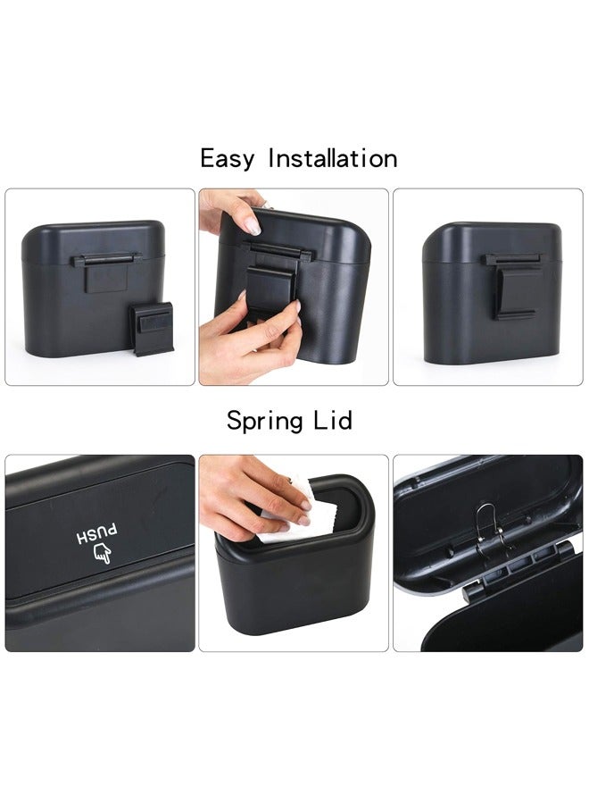 بوش 2PCS السيارة سلة القمامة مع الغطاء ، ميني السيارات سلة القمامة منظم ، السيارات تخزين حاوية سلة للسيارات ، المنزل ، المكتب - Image 3