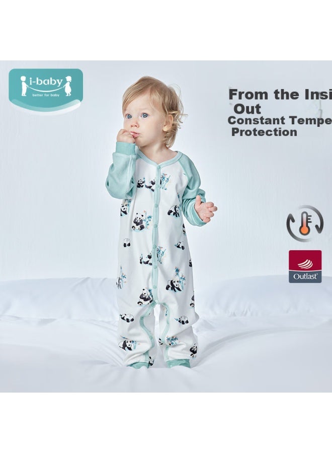 Ibaby Baby Romper Knitted Long-sleeve Bodysuit, Infant Autumn Clothing, Newborn Onesie, Panda Home, 90cm - Image 1