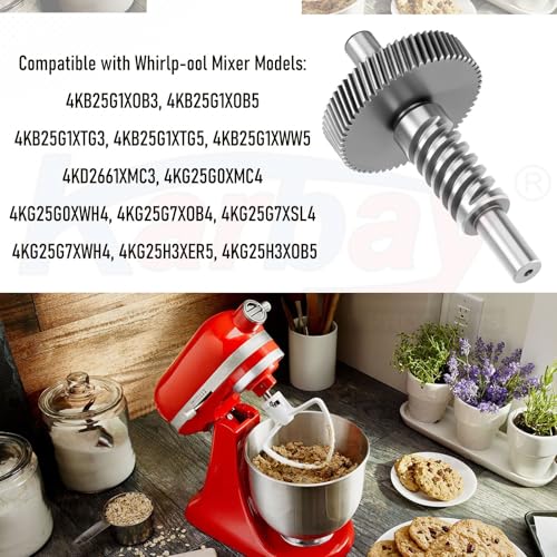 Karbay Gear for Whirlpool WP9709231, 9709231 9706770 Replacement Gear Parts with 9703445 Mixer Worm Gear Thrust Bearing - Image 3