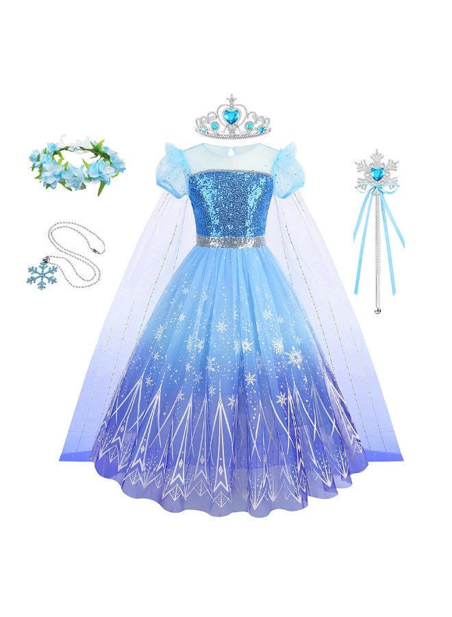 NIBEMINENT New ice and snow products: Elsa Princess Dress, Halloween Elsa Girl Dress, Elsa Sequined Princess dress - Image 1