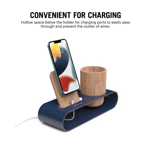DailyObjects Cirque Phone and Pen Stand (Blue) Multi Viewing Angle for Mobile/Tablet | Storage Organizer | Portable Adjustable Holder Compatible with iPhone Android Smartphones | Perfect for Office - Image 4