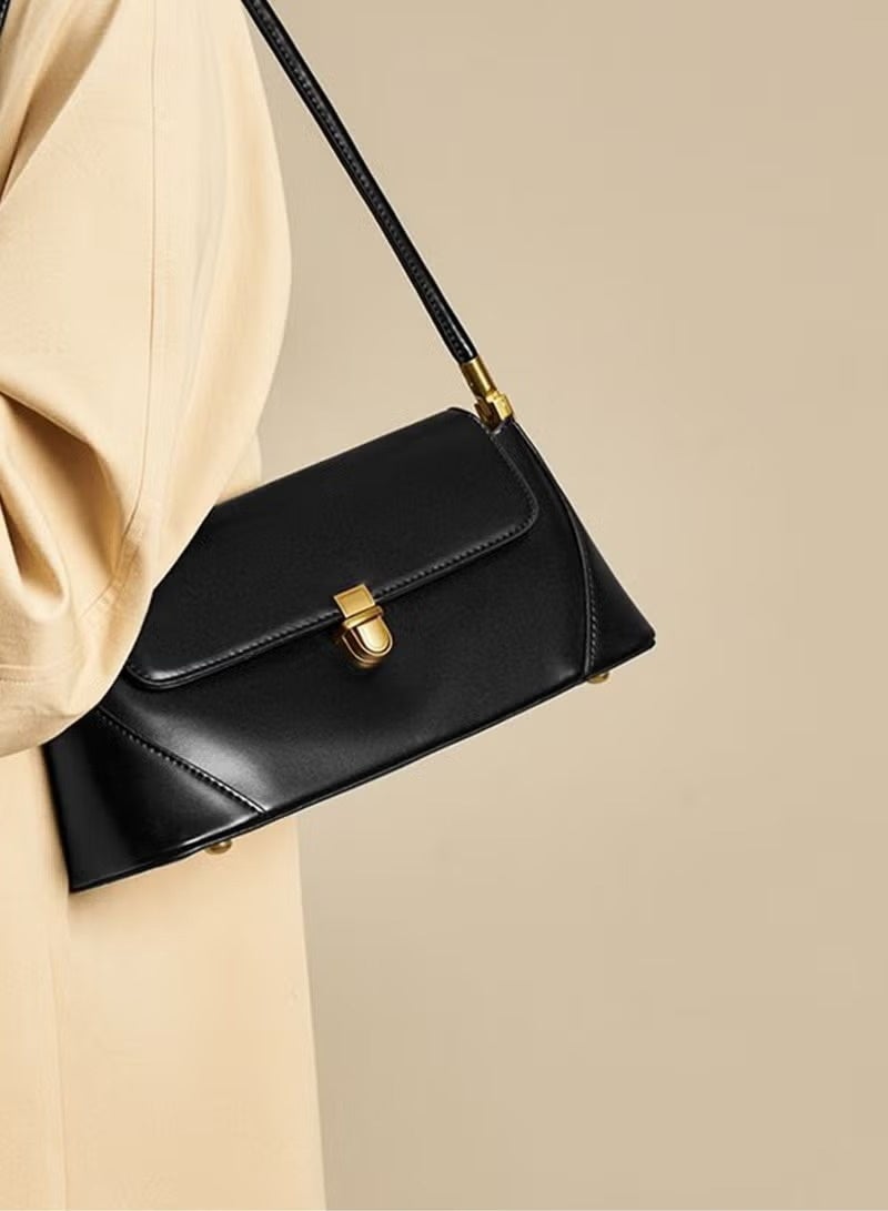 JOGAMS Minimalist Solid Black Color Stylish Underarm Bag New Shoulder Baguette Bag for Women - Image 2