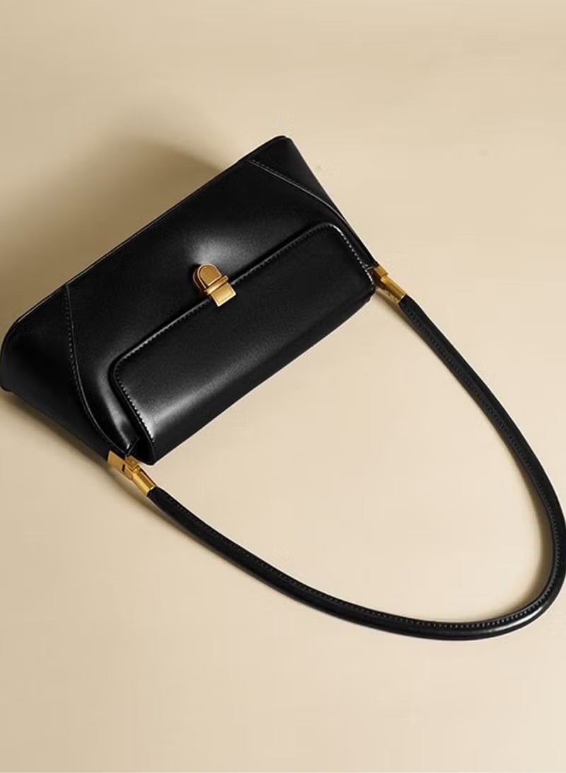 JOGAMS Minimalist Solid Black Color Stylish Underarm Bag New Shoulder Baguette Bag for Women - Image 4