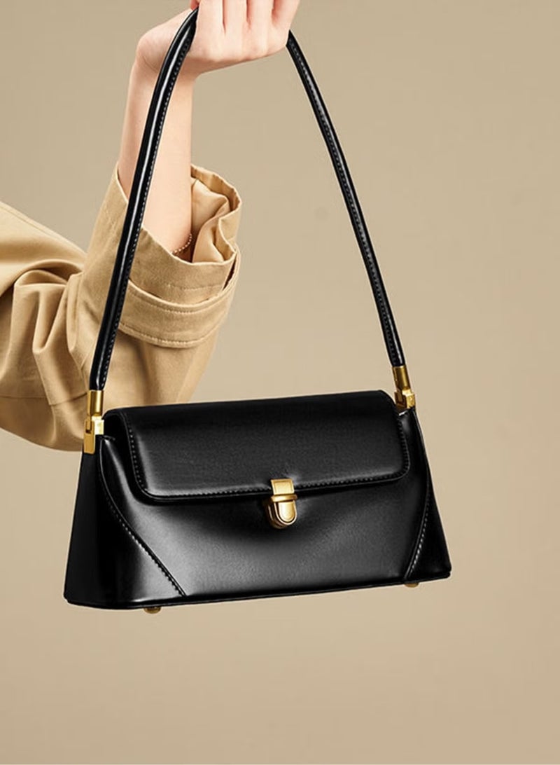 JOGAMS Minimalist Solid Black Color Stylish Underarm Bag New Shoulder Baguette Bag for Women - Image 1