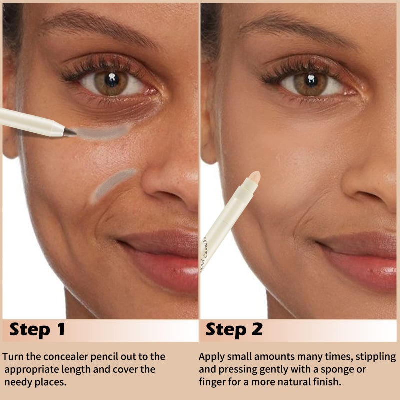 Boobeen Concealer Pencil, Contour Highlighter Stick Makeup Waterproof Full Coverage Foundation Multi-use Creamy Matte Concealer Pen with Sponge Brush Head - Image 5