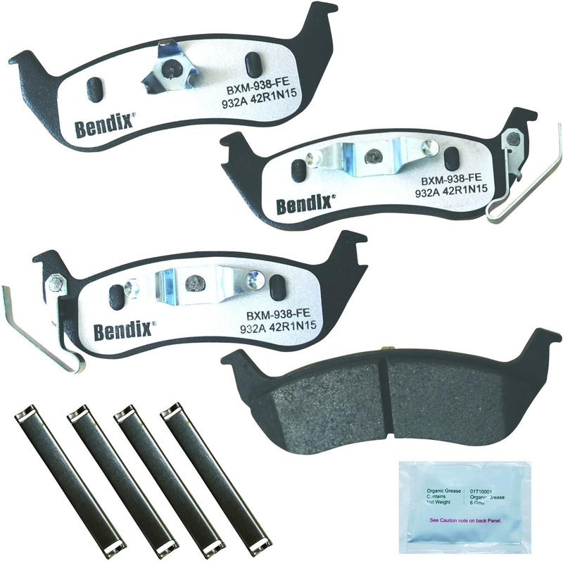 Bendix Fleet Metlok MKD932AFM Semi-Metallic Rear Brake Pads for Ford Crown Victoria 2011-2003, Ranger 2011-2010, Lincoln Town Car 2011-2003, Mazda B2300 2010, B4000 2010, Mercury Marauder 2004-2003 - Image 1