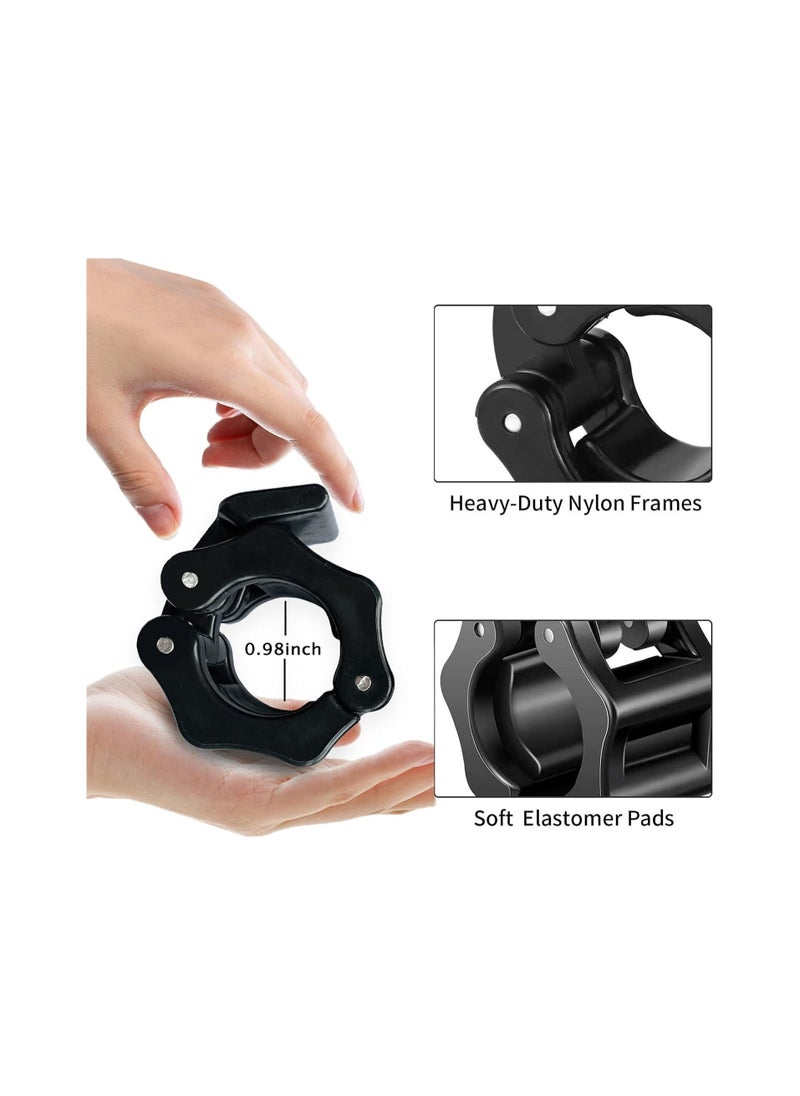 Excefore Barbell Clamps Set 6 Pcs,4 Pcs Barbell Clamps 1 Inch Quick Release Dumbbell Lock Clips with 2 Pcs Exercise Barbell Spring Clips, Weight Clips for Weightlifting, Workout, Strength Training  - Image 4