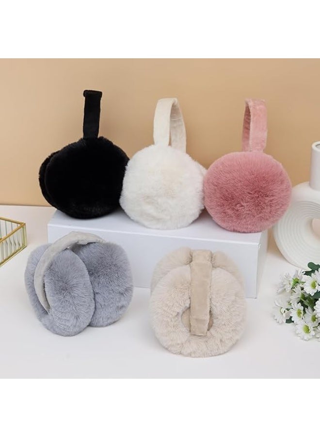 Ear Muffs for Winter,Women Adjustable & Foldable Earmuffs, Fluffy Soft Ear Warmers Warm Ear Covers for Cold Weather - Image 5