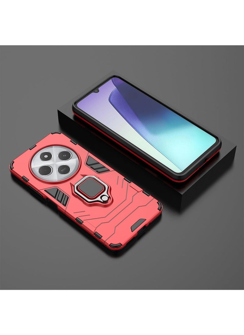 Case for Xiaomi Redmi 14C 4G / Poco C75 with Kickstand, PC+TPU Dual-Layer,Red - Image 5