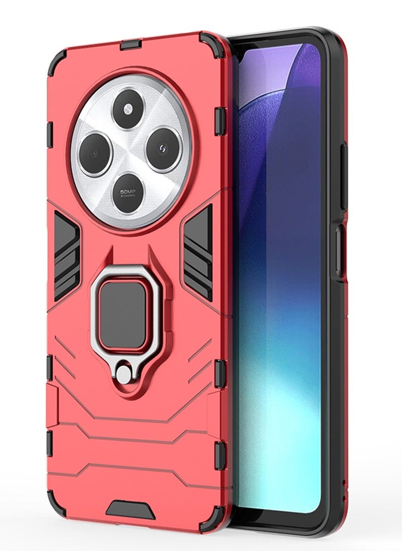 Case for Xiaomi Redmi 14C 4G / Poco C75 with Kickstand, PC+TPU Dual-Layer,Red - Image 1