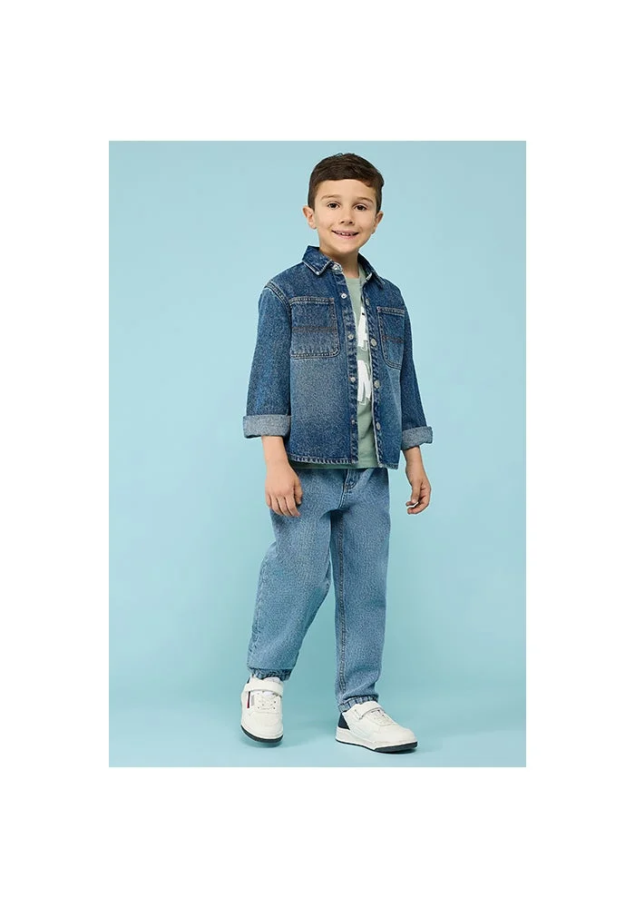 R&b Washed Relaxed Jeans with Button Closure