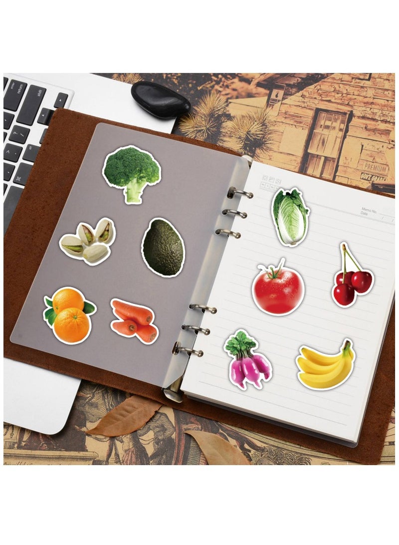 50 قطعة من ملصقات الفاكهة والخضروات الواقعية المتنوعة للأطفال، ملصقات حرفية ممتعة لسجلات القصاصات والهواتف المحمولة واللوحية والأمتعة ومخططات الفصول الدراسية والهدايا والمكافآت - Image 3