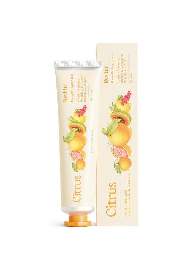 Revitin - Toothpaste | Fluoride-Free Prebiotic Citrus Tooth Gel | No Sls, Gluten Free, Dye Free, Gmo Free, No Sweeteners | Non-Toxic, Kid Approved - Image 1