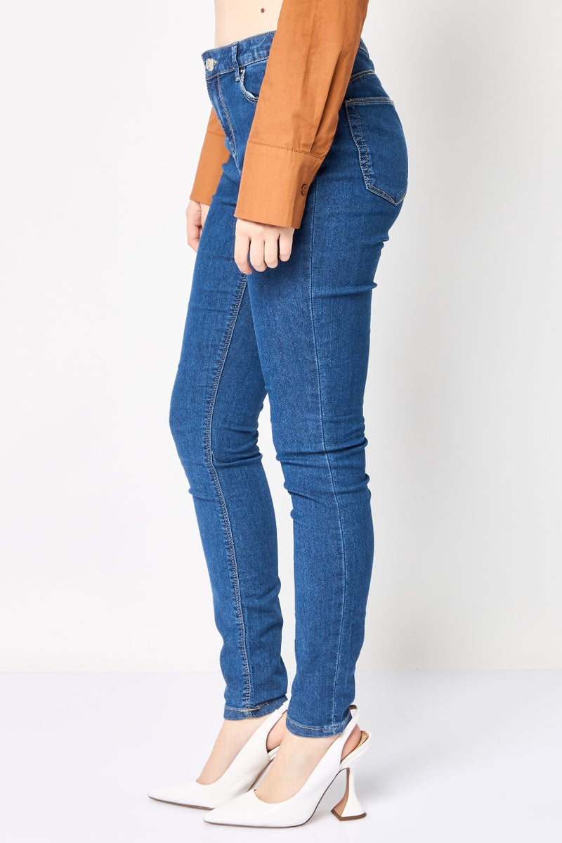 VERO MODA I Scenery By Vero Moda Women Skinny Fit Washed Stretchable Jeans, Blue  - Image 3