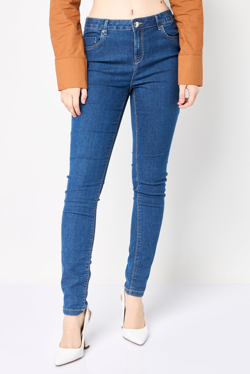 VERO MODA I Scenery By Vero Moda Women Skinny Fit Washed Stretchable Jeans, Blue  - Image 1