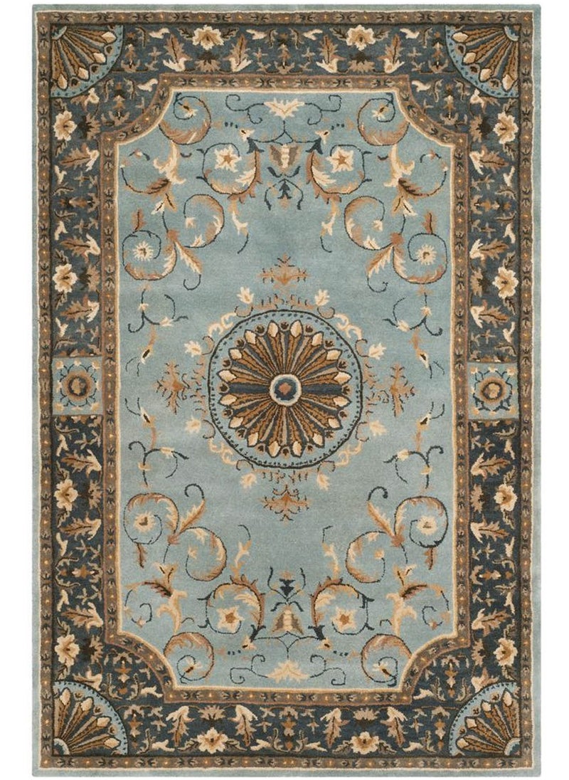 AURUM HOME AH012C Hand Tufted Area Traditional Carpet Interior Living Bedroom, Bedroom, Exhibition Area Cut Wool Pile, Rectangle  - Image 1
