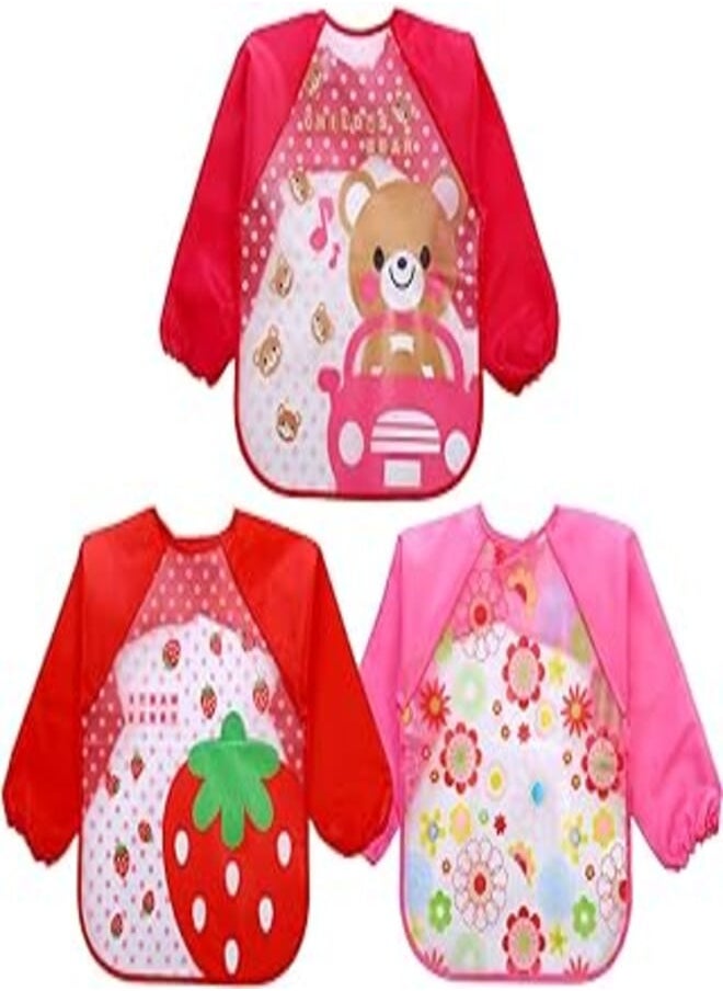 Yeelan - Yeelan 3pcs Baby Bibs with Sleeves Waterproof Long Sleeved Bib Unisex EVA Babies Apron for Infant/Nursling/Kids/Toddler Feeding Playing Painting - Image 1