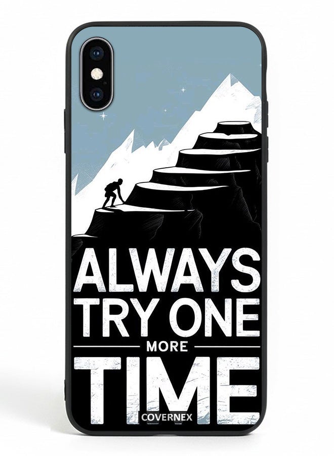 Covernex Apple iPhone X Protective Case Cover Printed Featuring Always Try One More Time - Image 2