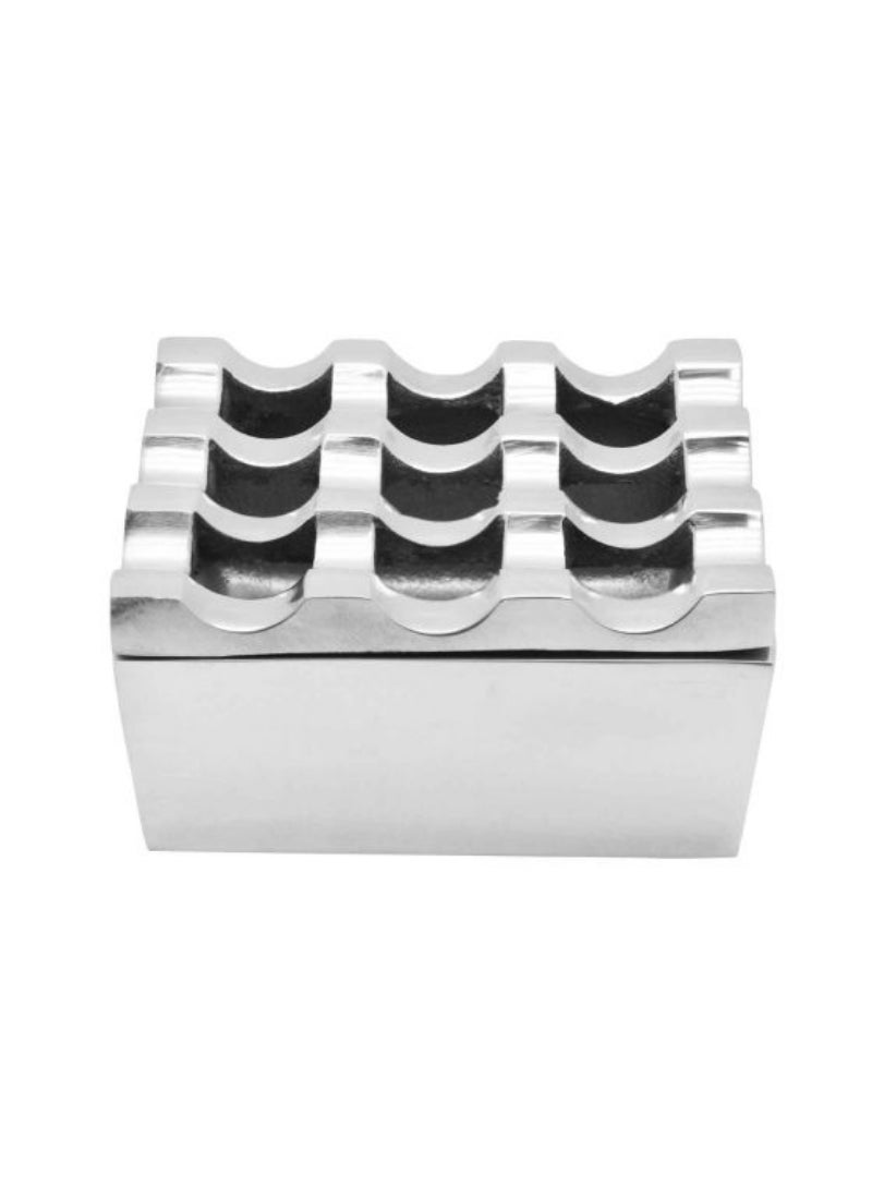 Top Pick 9 Hole Ash Tray - Silver Moulded From High-Grade Material
